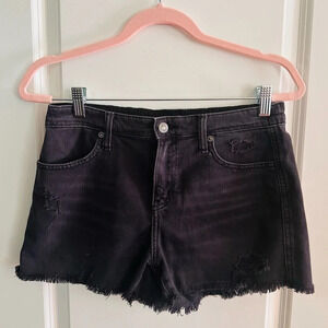 Aerie Distressed Denim Black Shorts - Size SP